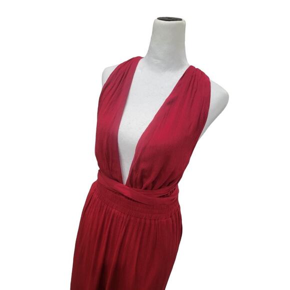 Lulus Lolinda Women's Convertible Halter Jumpsuit Size Large Red Open Back - Picture 6 of 12